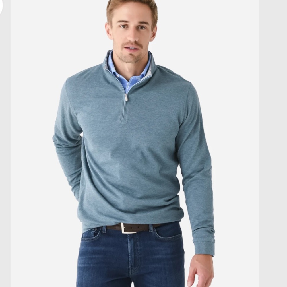 PETER MILLAR CROWN MEN'S CROWN COMFORT PULLOVER CAPE BLUE XL